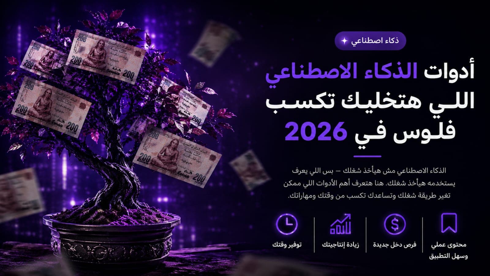 أدوات الذكاء الاصطناعي اللي هتخليك تكسب فلوس في 2026
