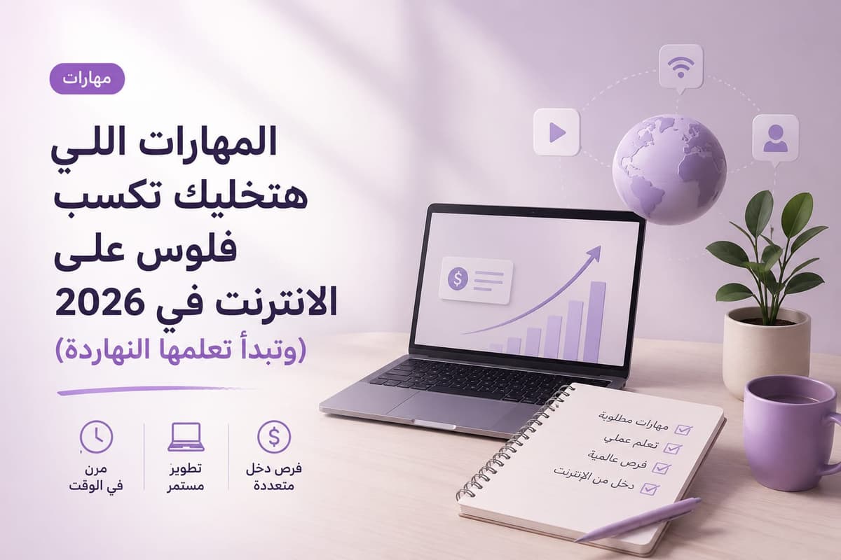 المهارات اللي هتخليك تكسب فلوس على الانترنت في 2026 (وتبدأ تعلمها النهاردة)