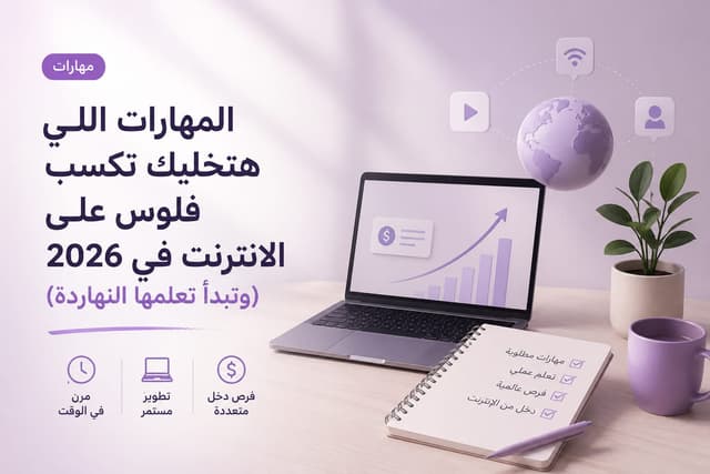 المهارات اللي هتخليك تكسب فلوس على الانترنت في 2026 (وتبدأ تعلمها النهاردة)