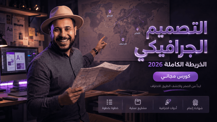 من صفر لأول شغل تصميم — خريطة طريق 2026